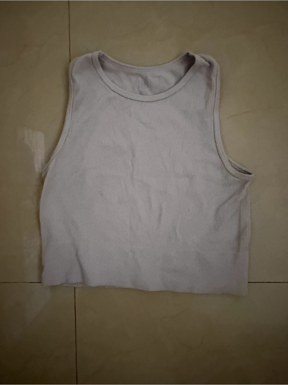 Women's Ribbed Crop Tank Top - Light Lilac